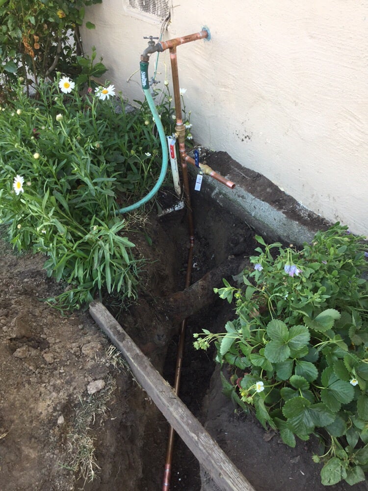 Copper repiping and outdoor water line installation