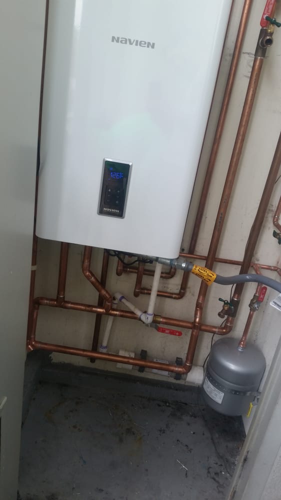 Navien tankless water heater installed by 5Star Plumbing Renovation in San Antonio, TX